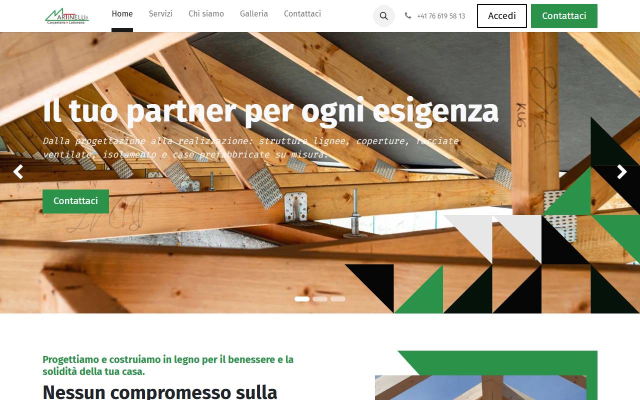 Anteprima del sito: Martinelli Carpenteria-Lattoneria Sagl