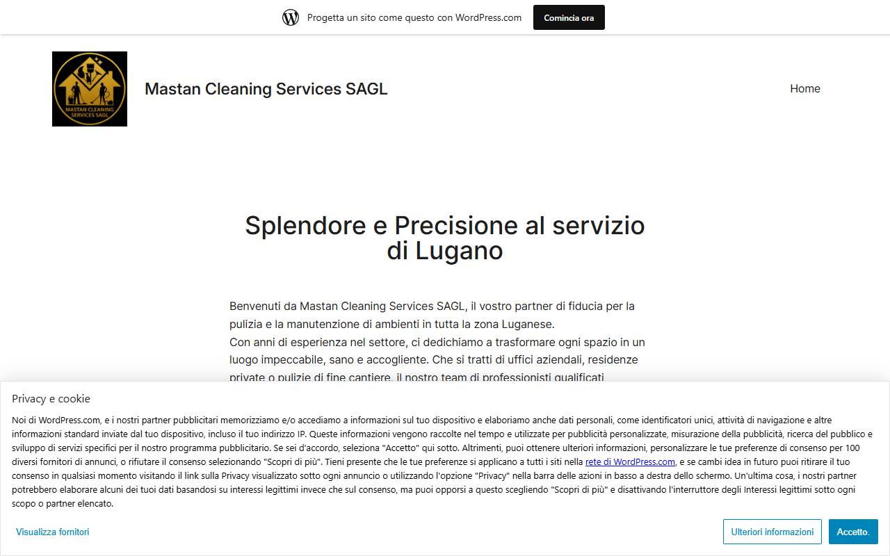 Anteprima del sito: Mastan Cleaning Services Sagl