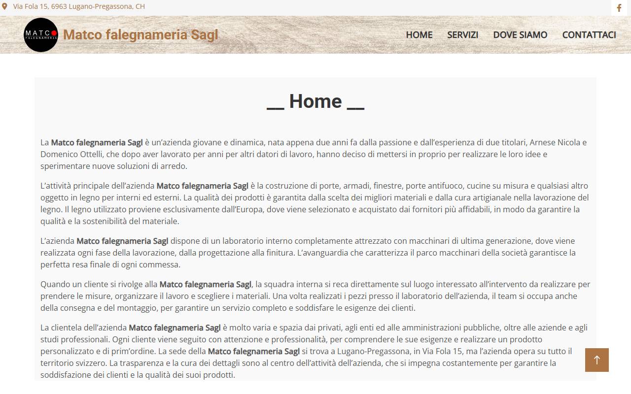 Anteprima del sito: Matco Falegnameria Sagl