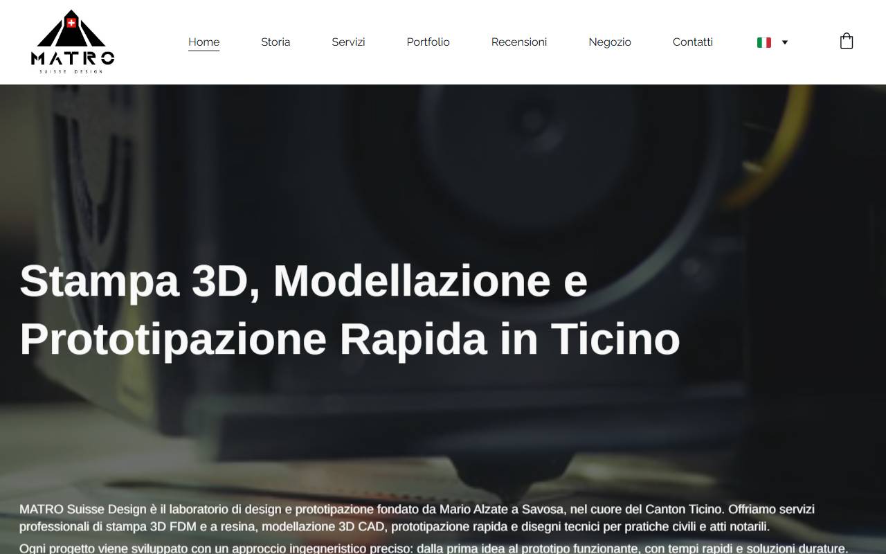 Anteprima del sito: Alzate Pizarro MATRO Suisse Design