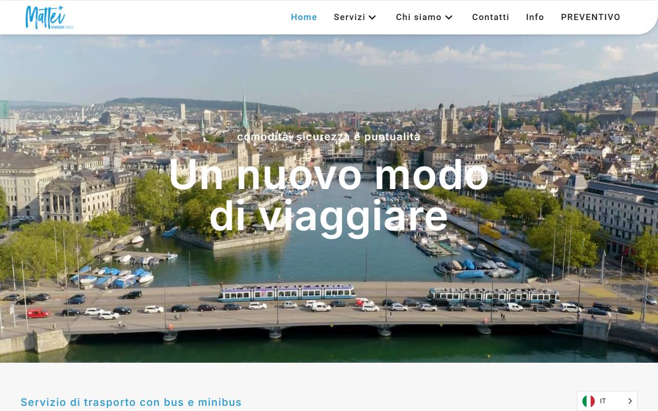 Anteprima del sito: Mattei Viaggi Sagl
