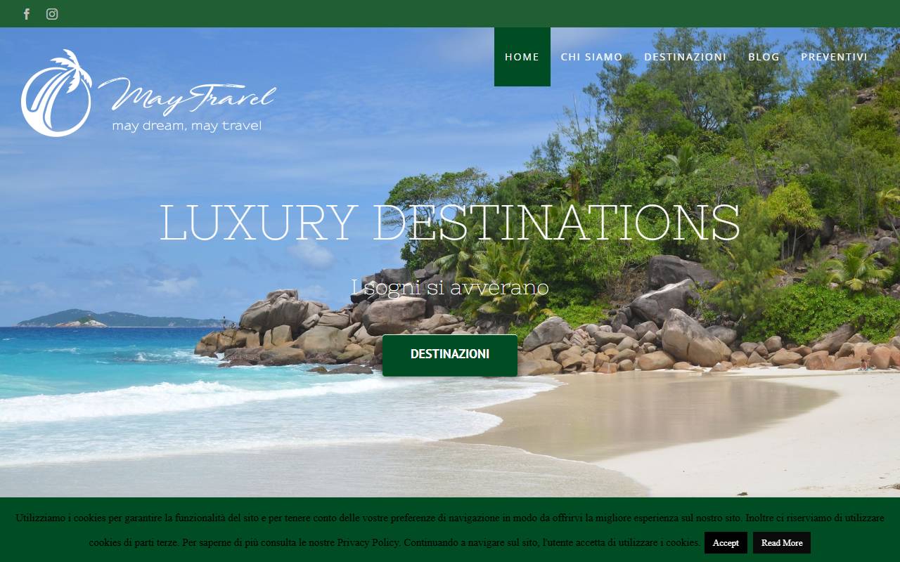 Anteprima del sito: MAY TRAVEL SA