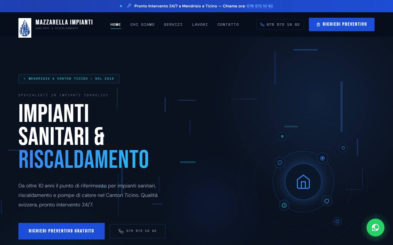Anteprima del sito: Mazzarella Impianti Sanitari e Riscaldamento Sagl