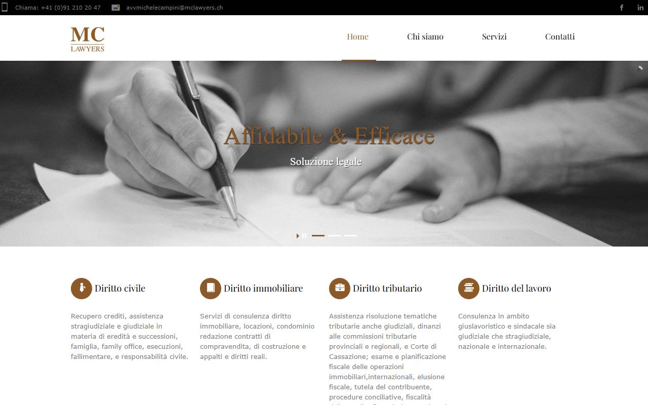 Anteprima del sito: MC Lawyers SAGL