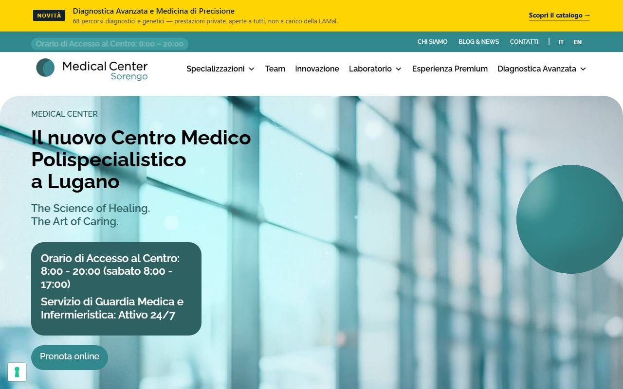 Anteprima del sito: Medical Center Sorengo Sagl