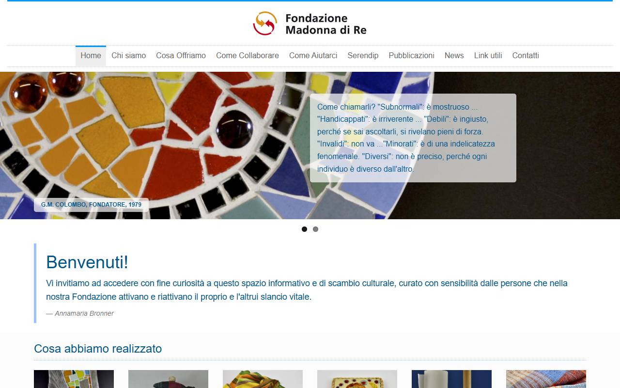 Anteprima del sito: Fondazione Madonna di Re