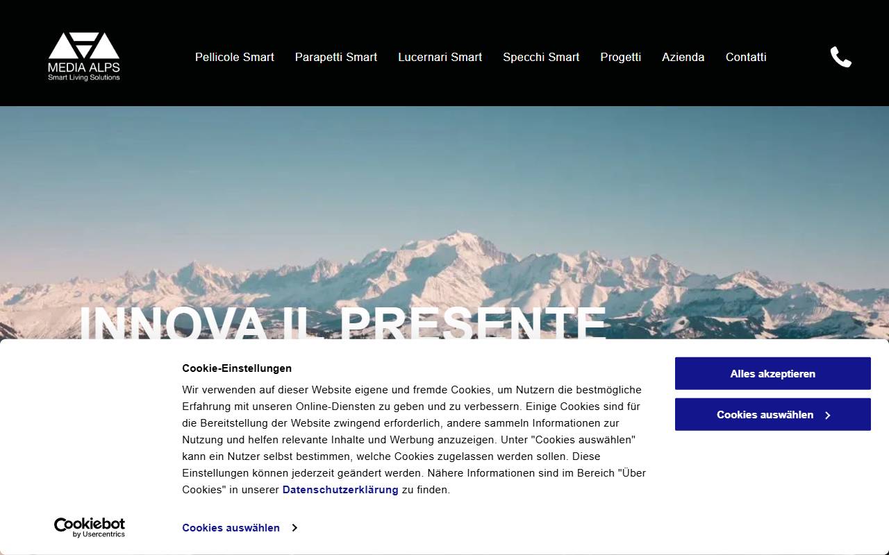 Anteprima del sito: MEDIA ALPS Sagl