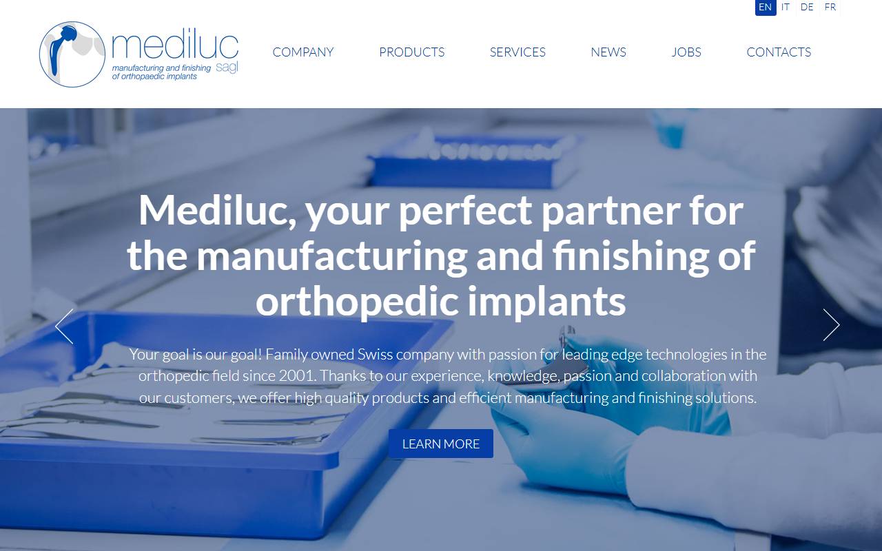 Anteprima del sito: Mediluc Sagl