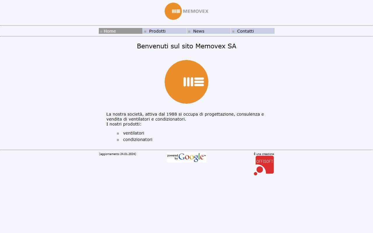 Anteprima del sito: Memovex SA