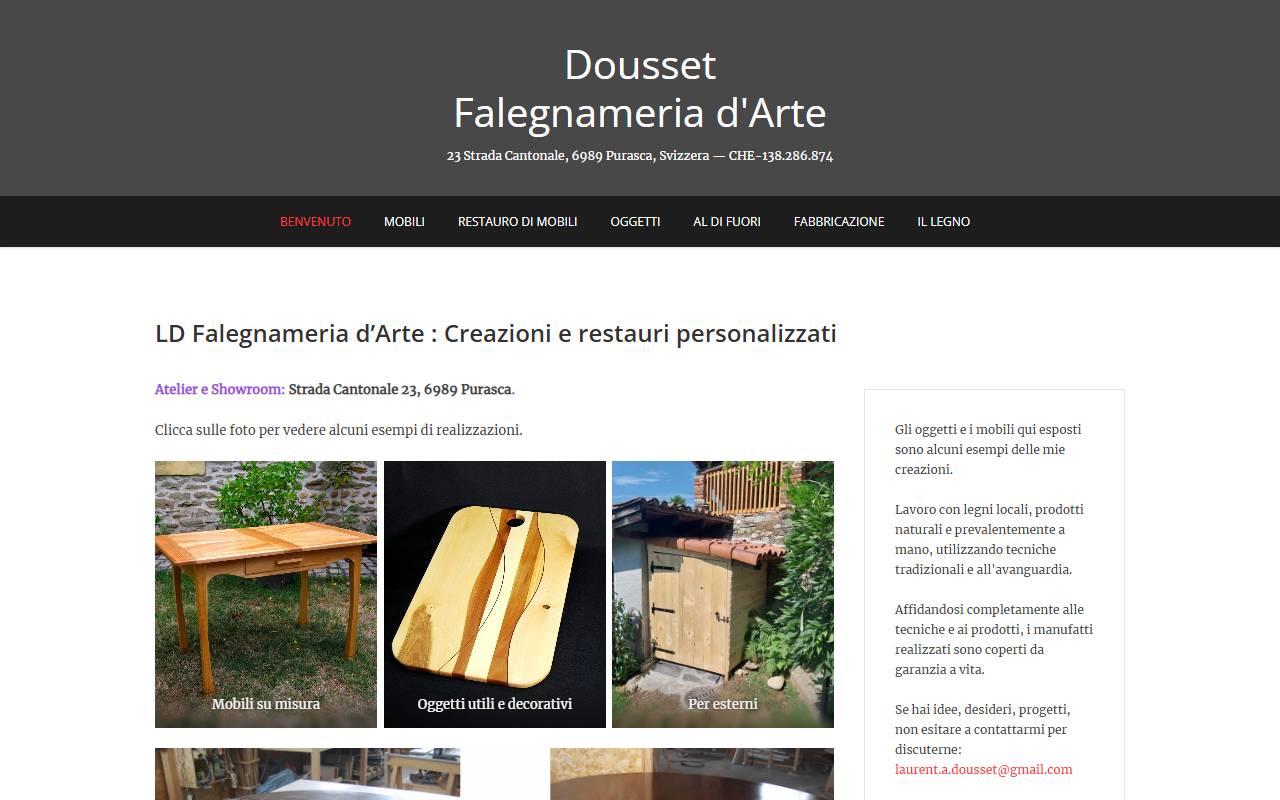 Anteprima del sito: Dousset Falegnameria d'Arte