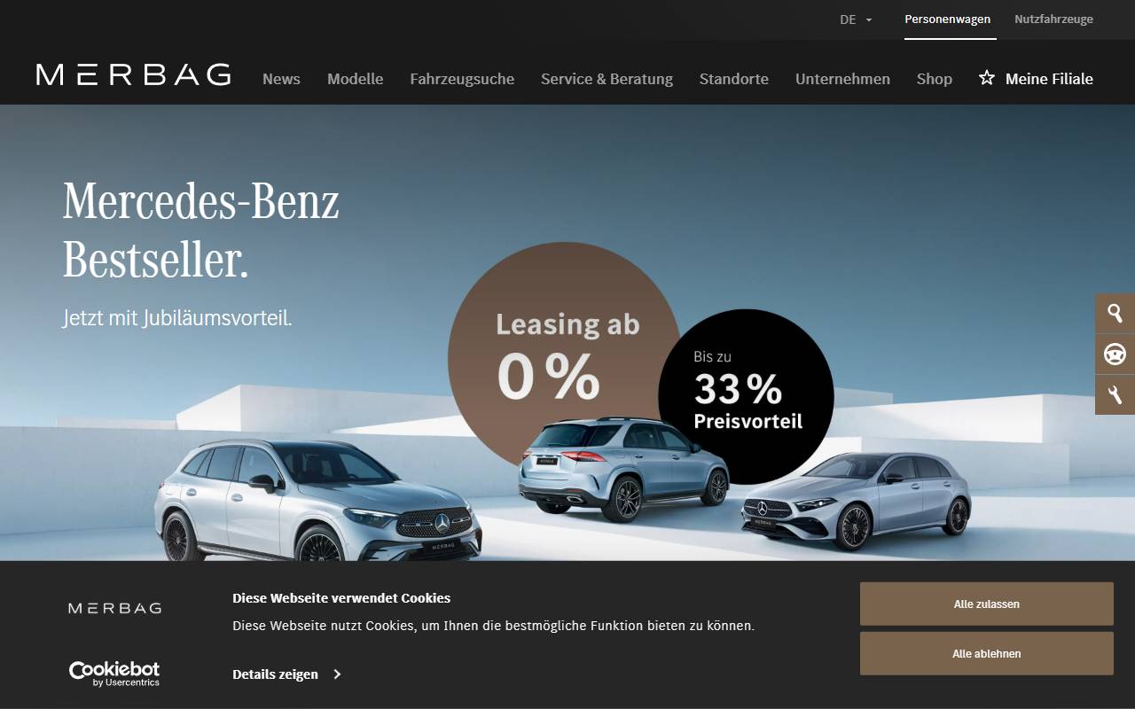 Anteprima del sito: Mercedes-Benz Automobili SA, succursale Lugano-Pazzallo