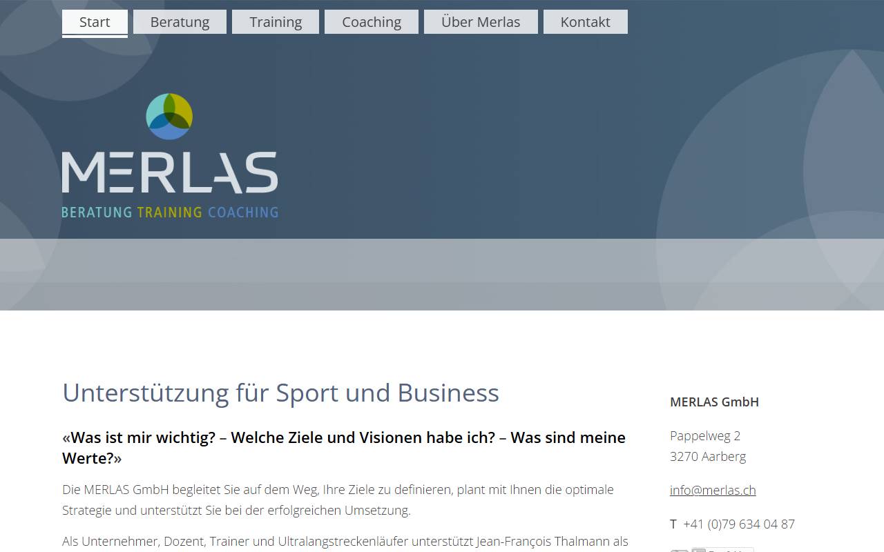 Anteprima del sito: Merlas Swiss SA