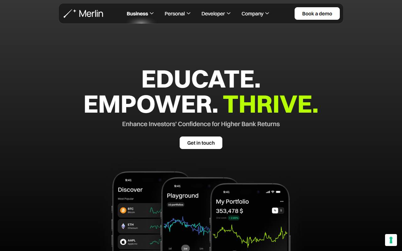 Anteprima del sito: Merlin Investor Sagl