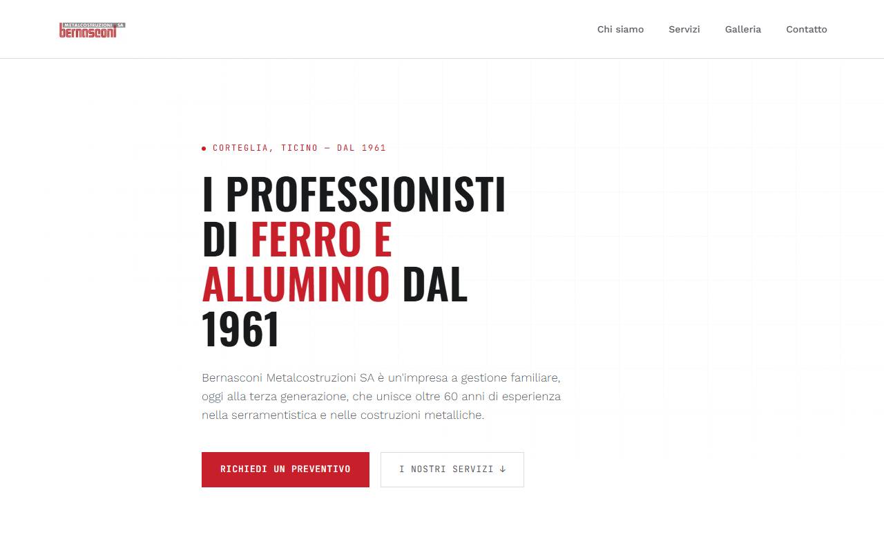 Anteprima del sito: Bernasconi Metalcostruzioni SA