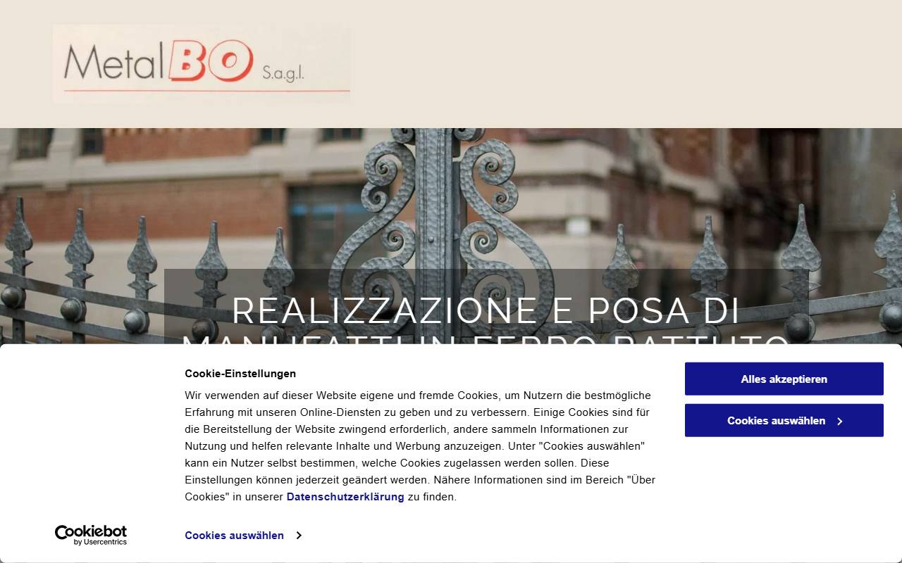 Anteprima del sito: Metal Bo Sagl