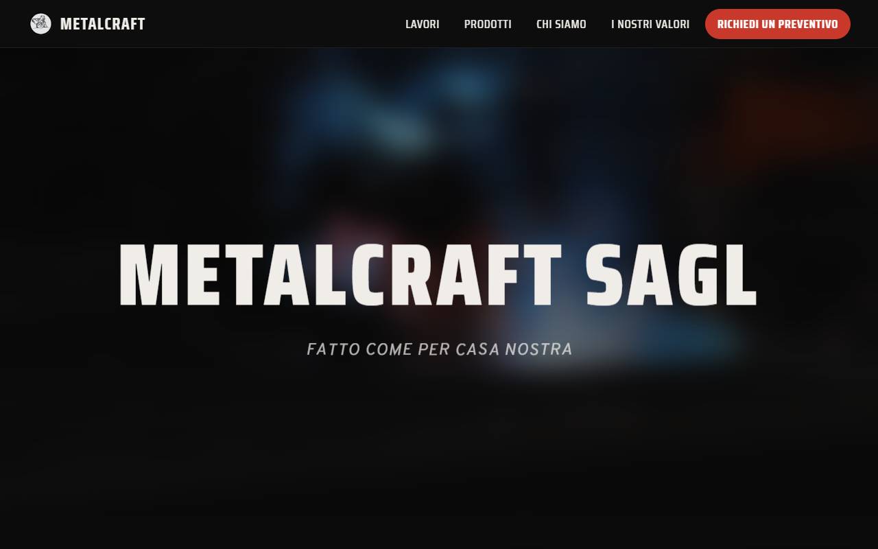Anteprima del sito: MetalCraft Sagl