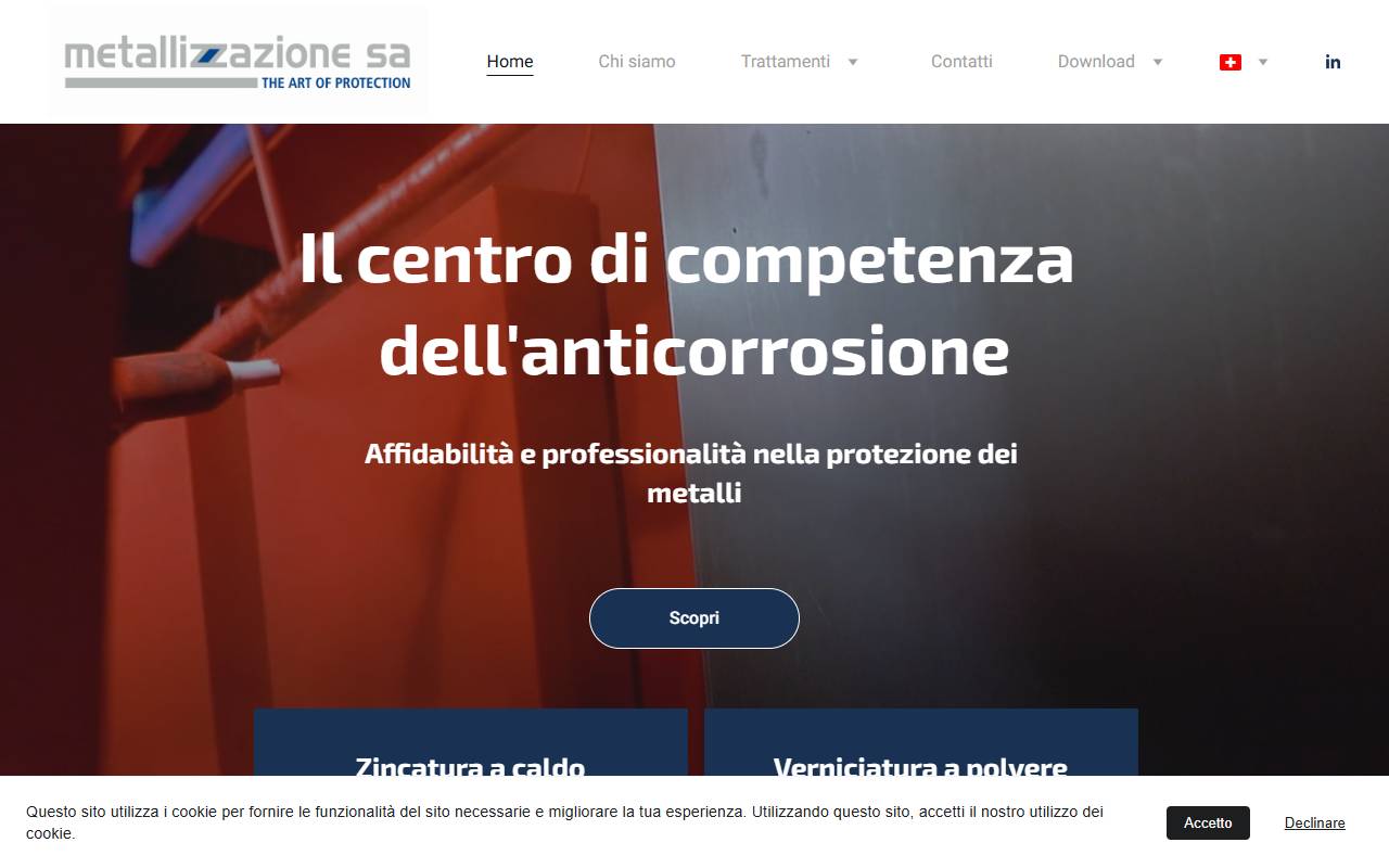 Anteprima del sito: Metallizzazione SA