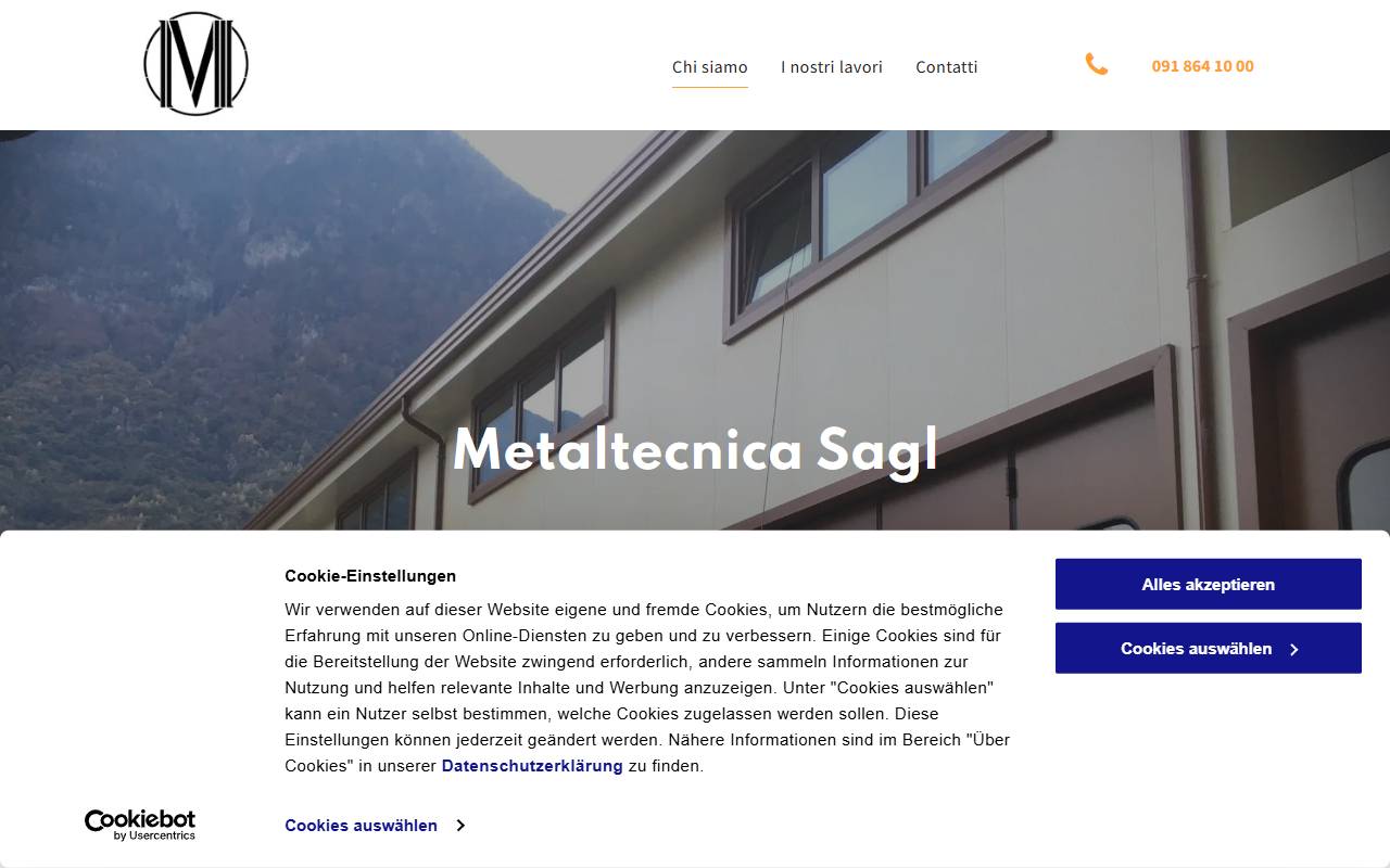 Anteprima del sito: Metaltecnica Sagl