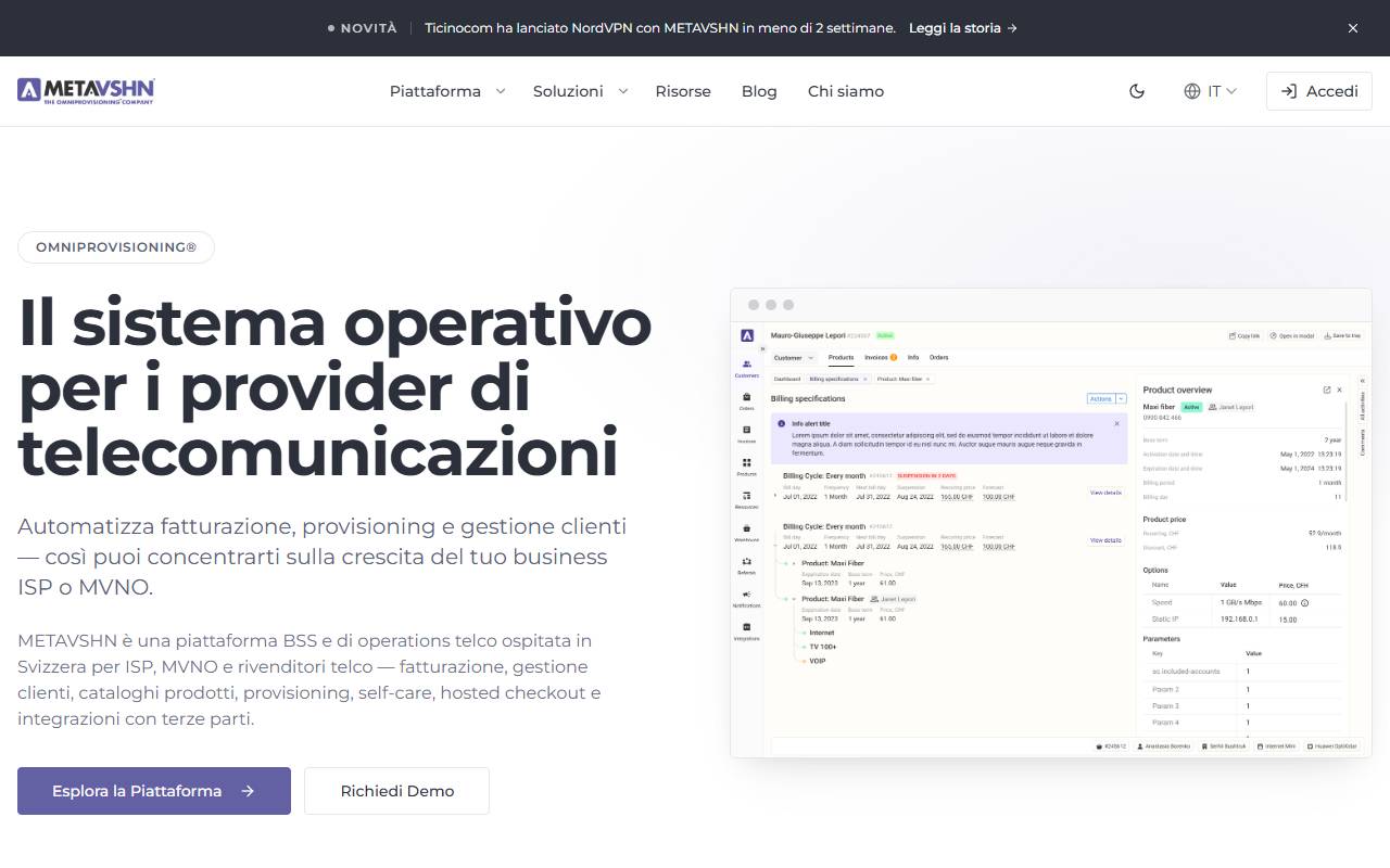 Anteprima del sito: METAVSHN Sagl