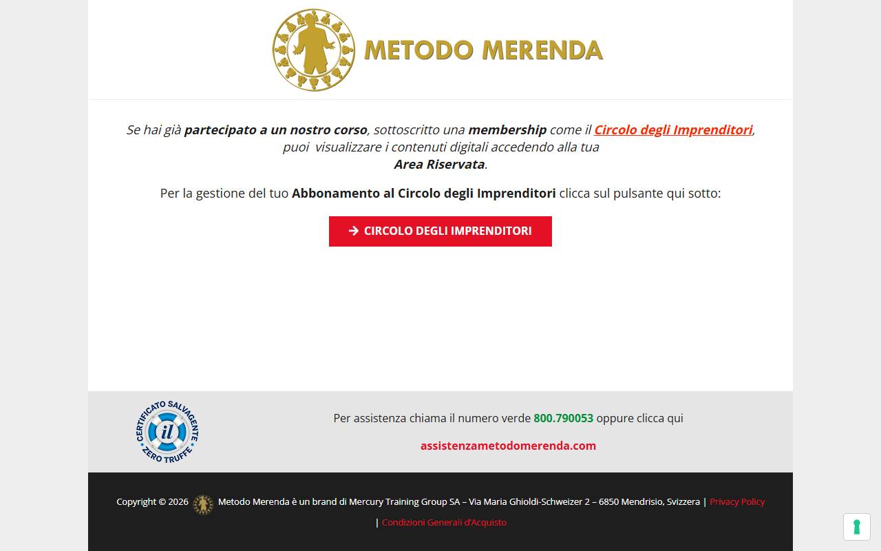 Anteprima del sito: METODO MERENDA SA