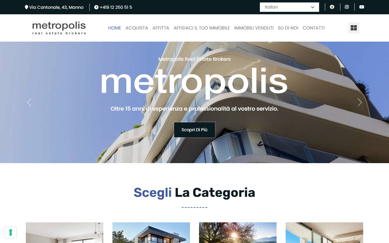 Anteprima del sito: Metropolis ViP Real Estate Sagl