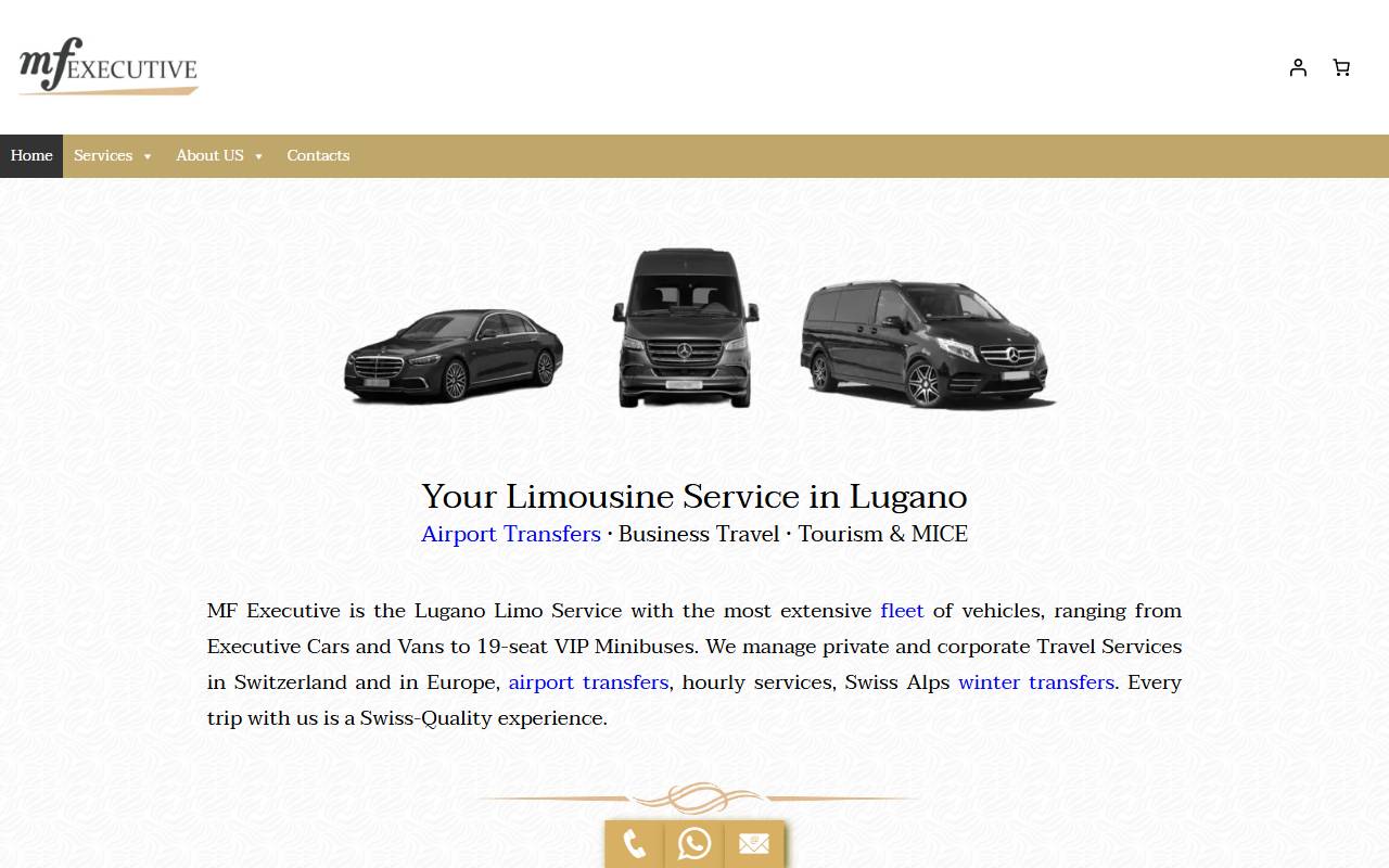 Anteprima del sito: MF LIMOUSINE E BUS SERVICE Sagl