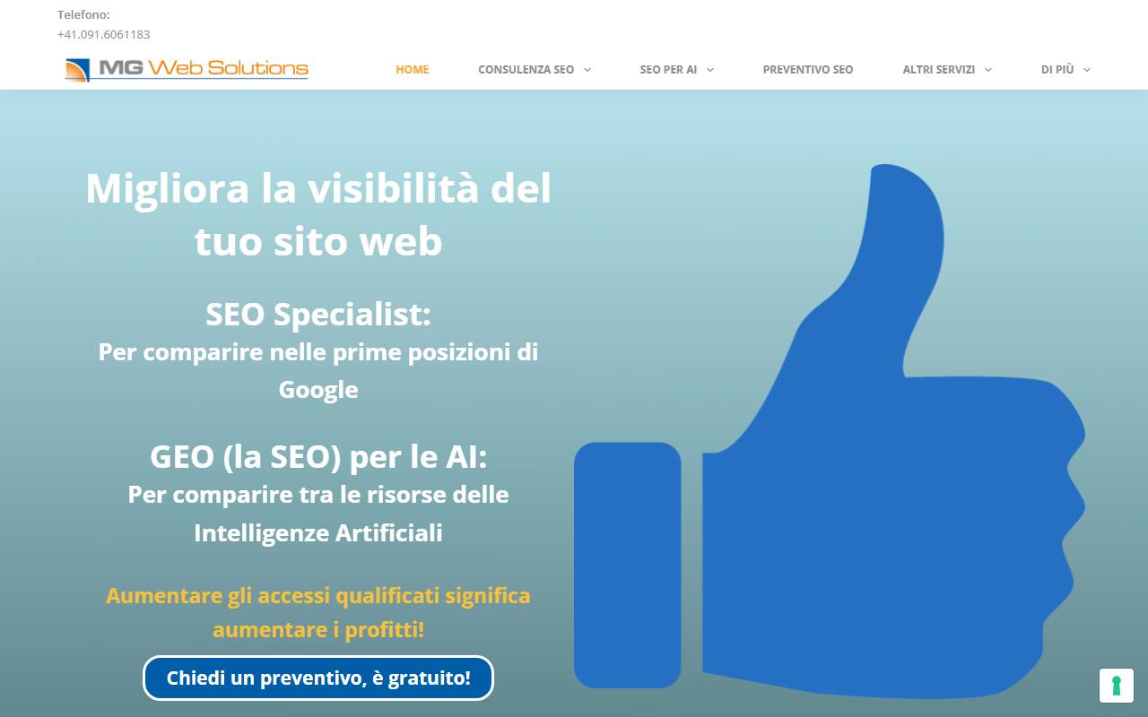 Anteprima del sito: MG WEB SOLUTIONS di Merelli