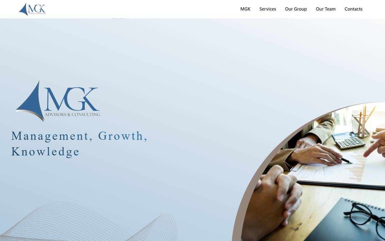 Anteprima del sito: MGK Advisors & Consulting SA
