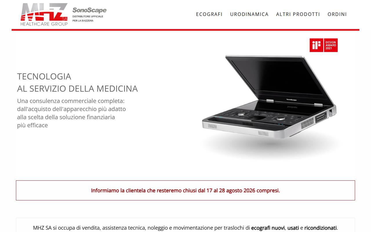 Anteprima del sito: MHZ SA