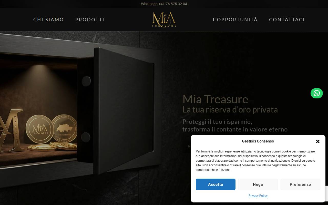 Anteprima del sito: Mia Treasure SA