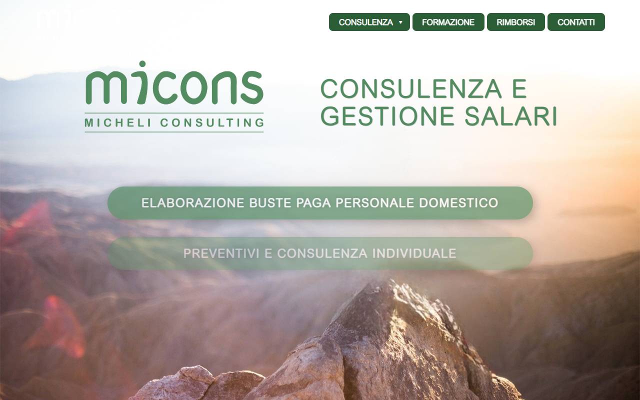 Anteprima del sito: Micheli Consulting - Micons