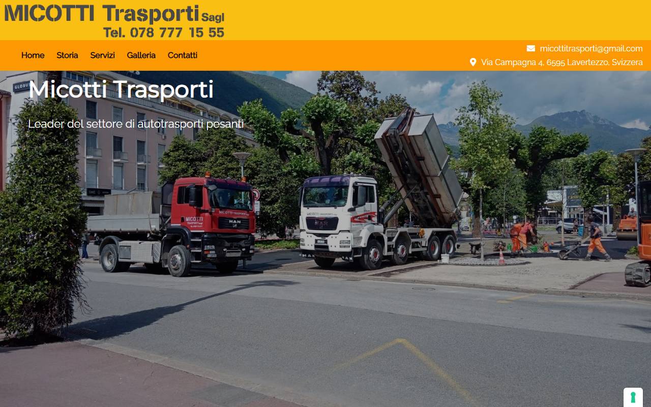 Anteprima del sito: Micotti Trasporti Sagl