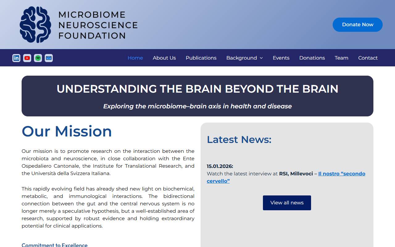 Anteprima del sito: M.N.F MICROBIOME & NEUROSCIENCE FOUNDATION