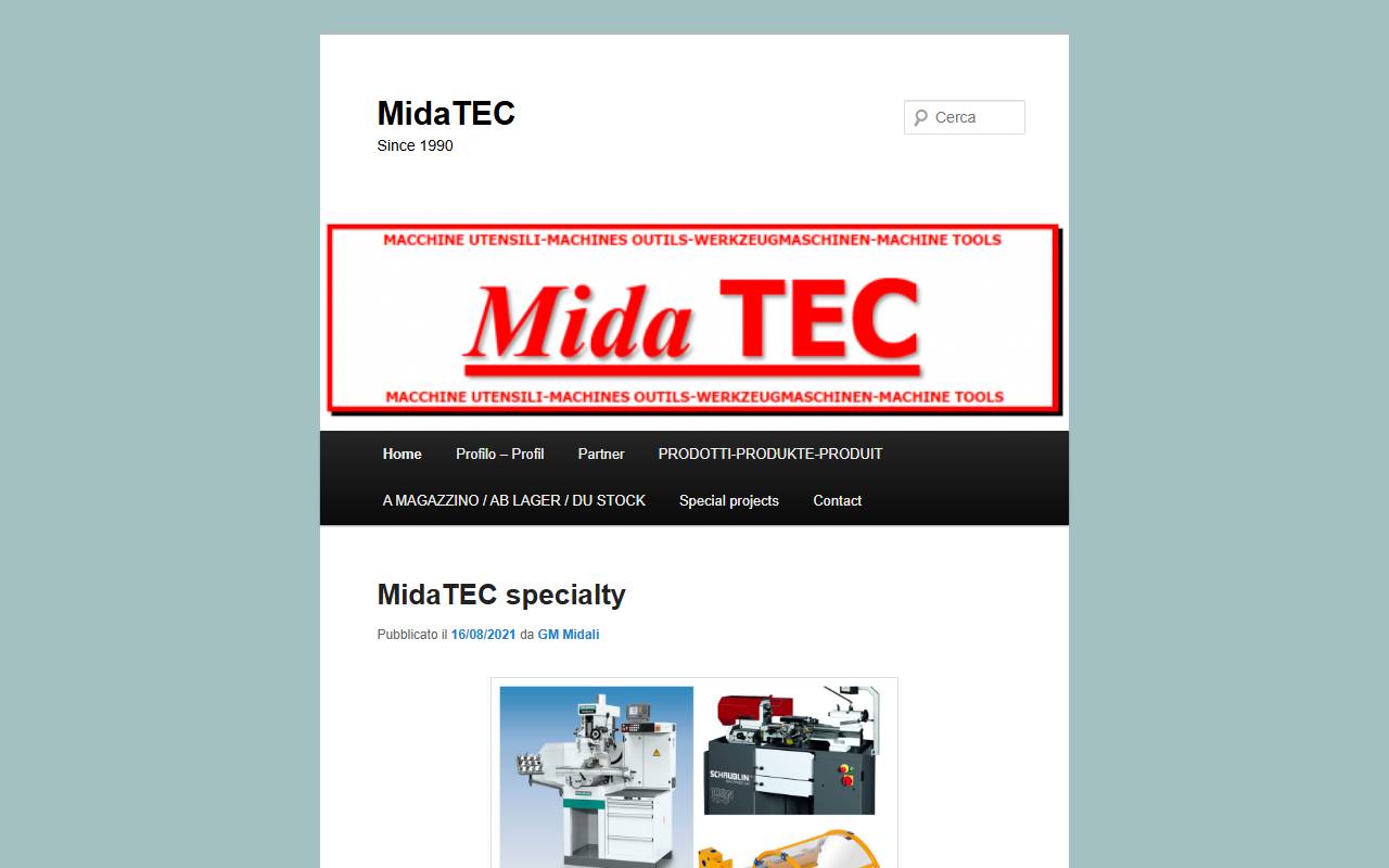 Anteprima del sito: Midatec di Midali Gian Mario