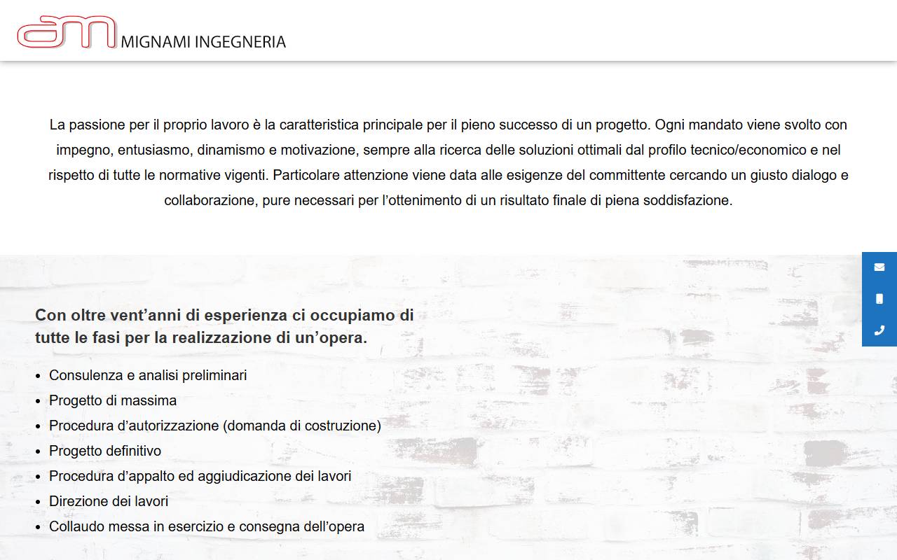 Anteprima del sito: MIGNAMI INGEGNERIA