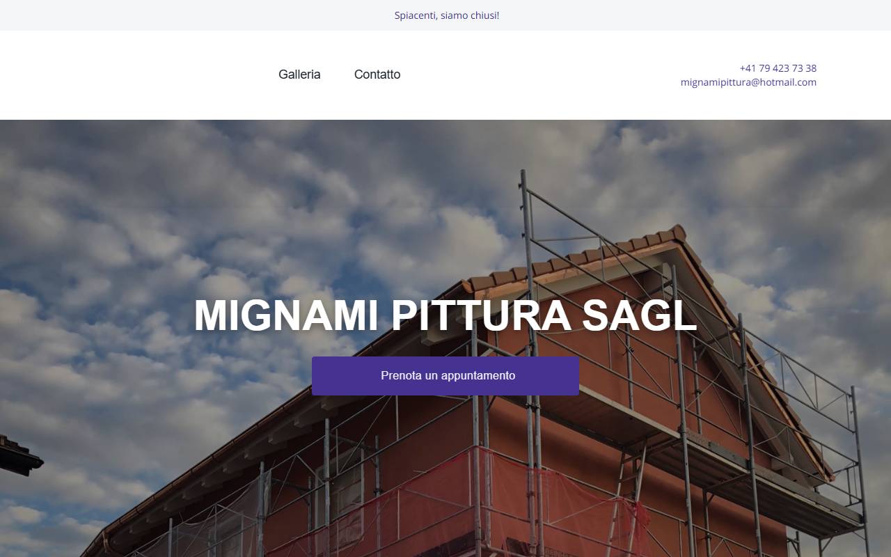 Anteprima del sito: Mignami Pittura Sagl