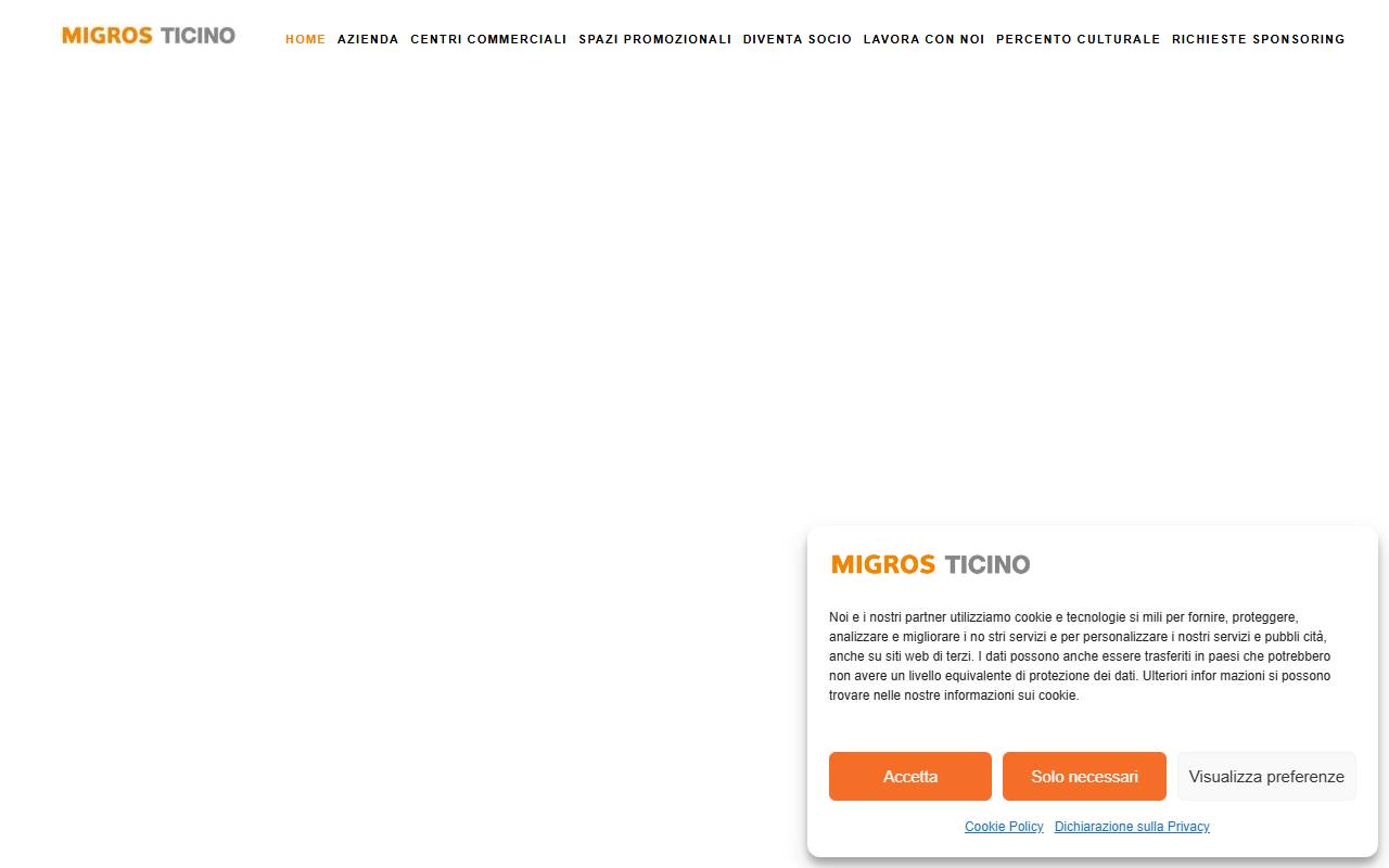 Anteprima del sito: Società Cooperativa fra produttori e consumatori Migros - Ticino