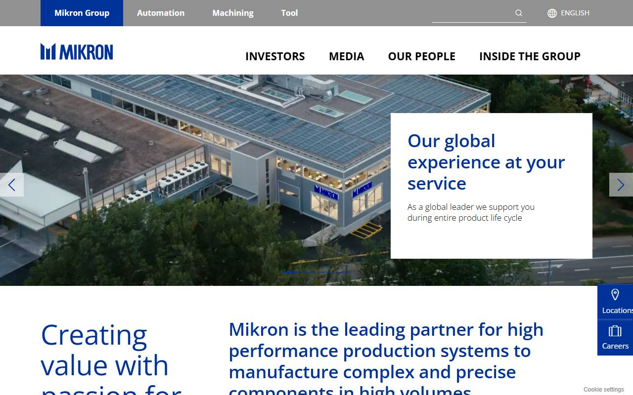 Anteprima del sito: Mikron Switzerland AG, Zweigniederlassung Agno, Machining
