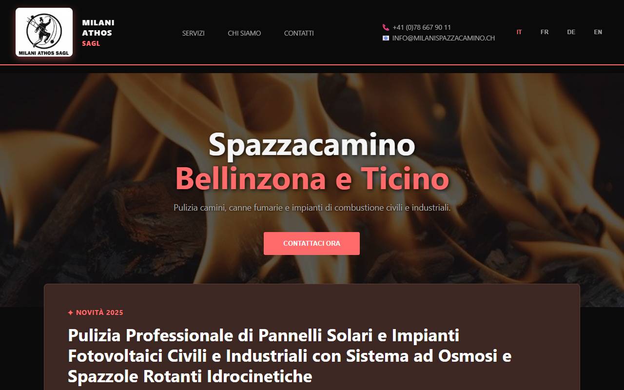 Anteprima del sito: Milani Athos Sagl