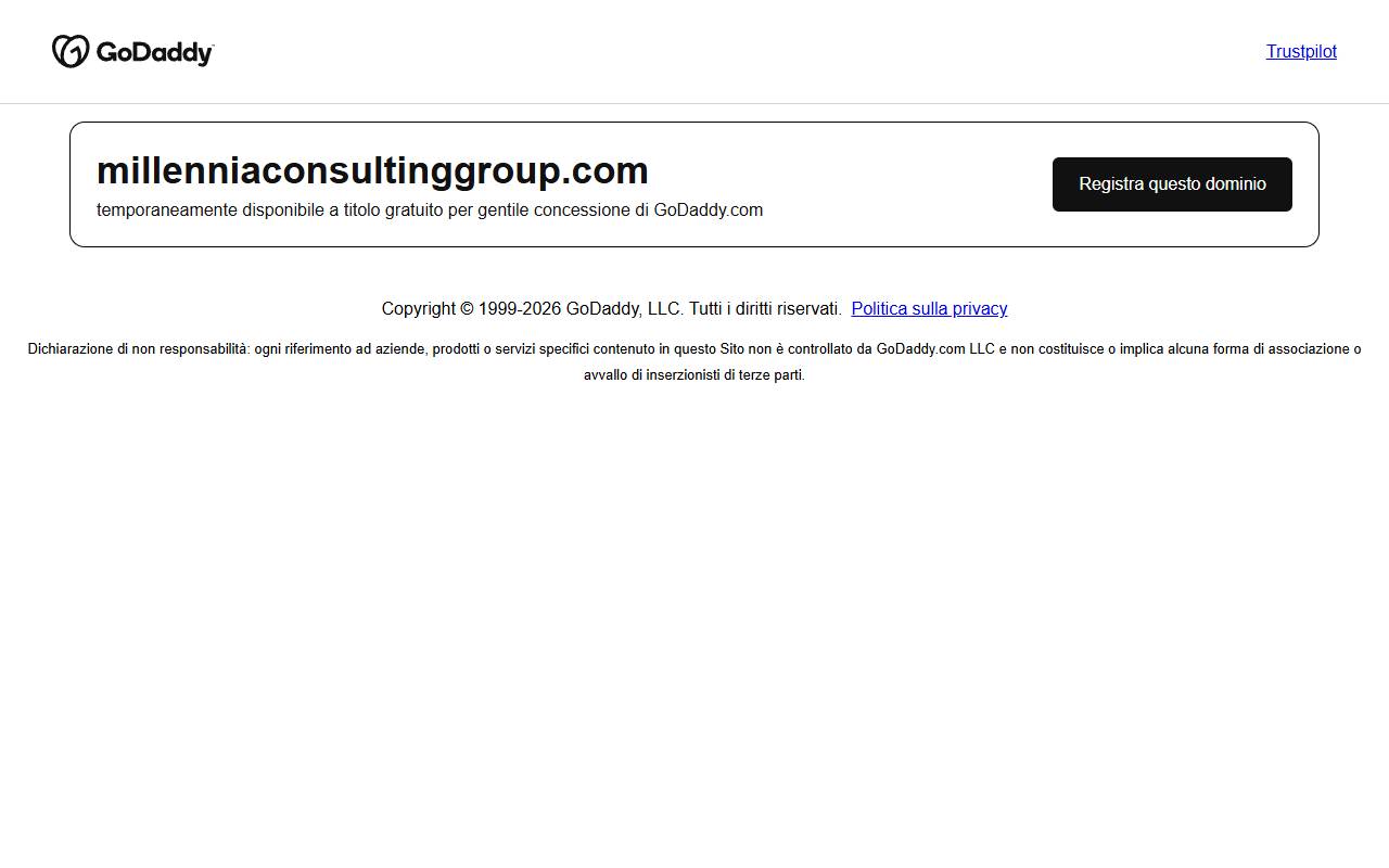 Anteprima del sito: Millennia Consulting Group Sagl