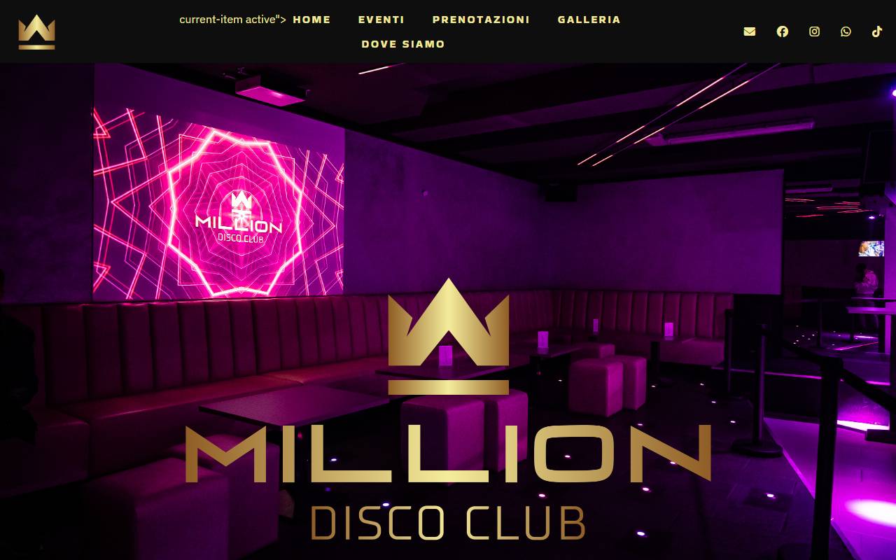 Anteprima del sito: Million Disco Club Sagl