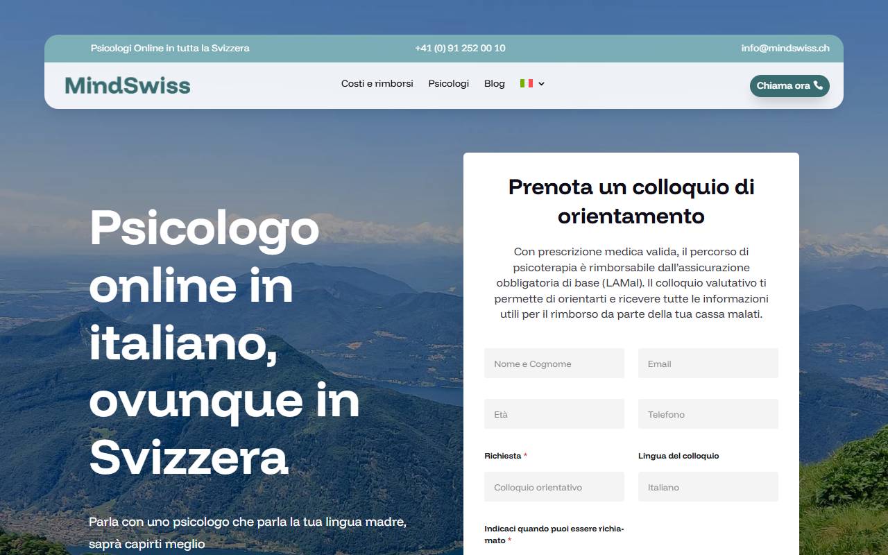 Anteprima del sito: MINDSWISS SA