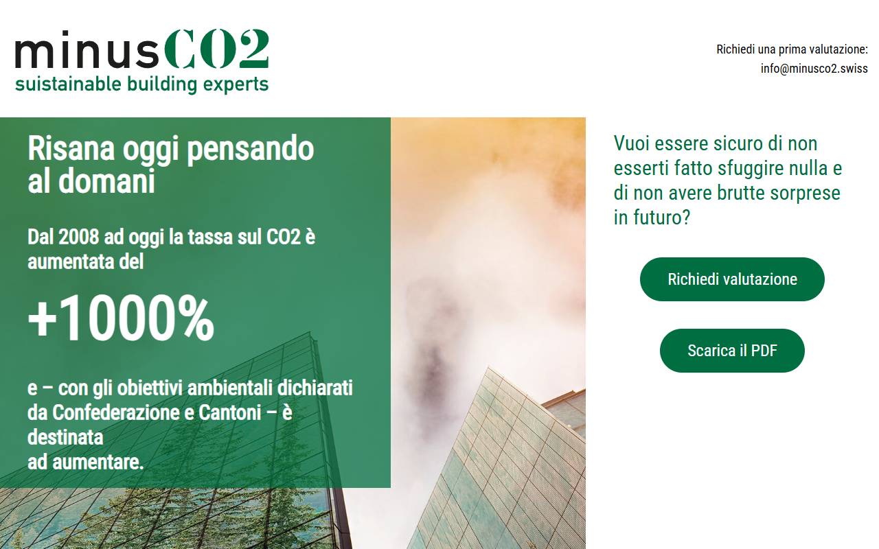 Anteprima del sito: minusCO2 Sagl