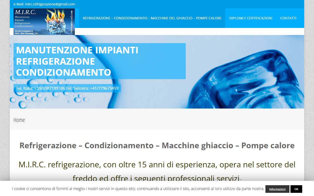 Anteprima del sito: M.I.R.C. Refrigerazione di Morgano Radrizzani