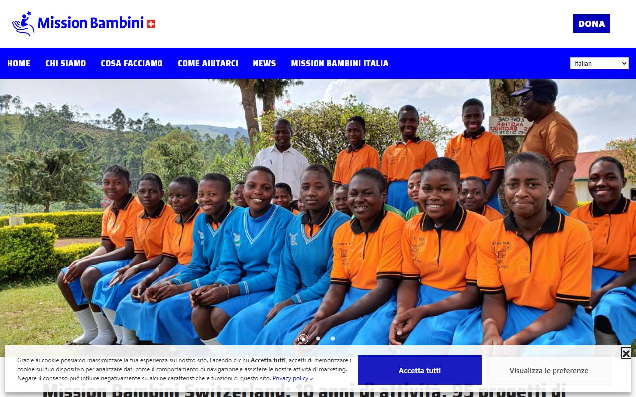 Anteprima del sito: Fondazione Mission Bambini Switzerland