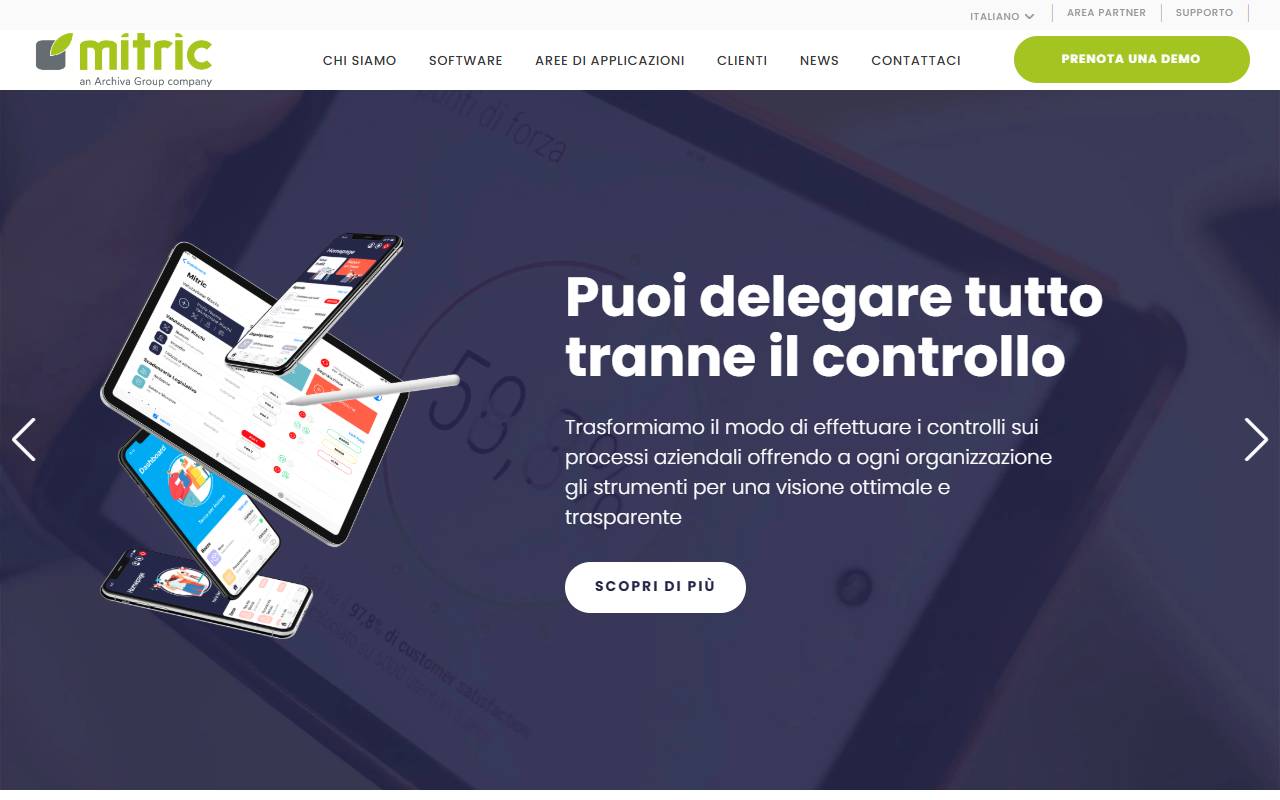 Anteprima del sito: MITRIC S.R.L., Milano, succursale di Manno