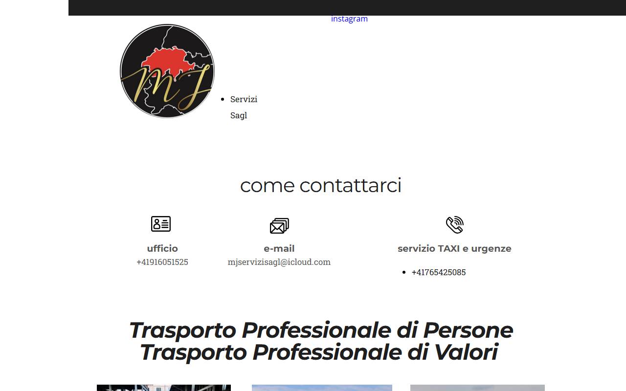 Anteprima del sito: MJ Servizi Sagl