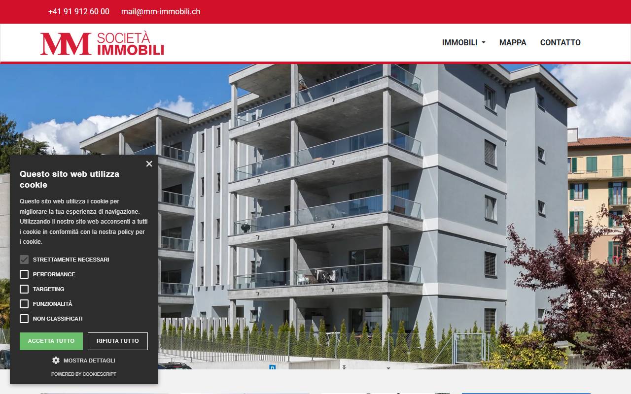 Anteprima del sito: MM Società Immobili SA