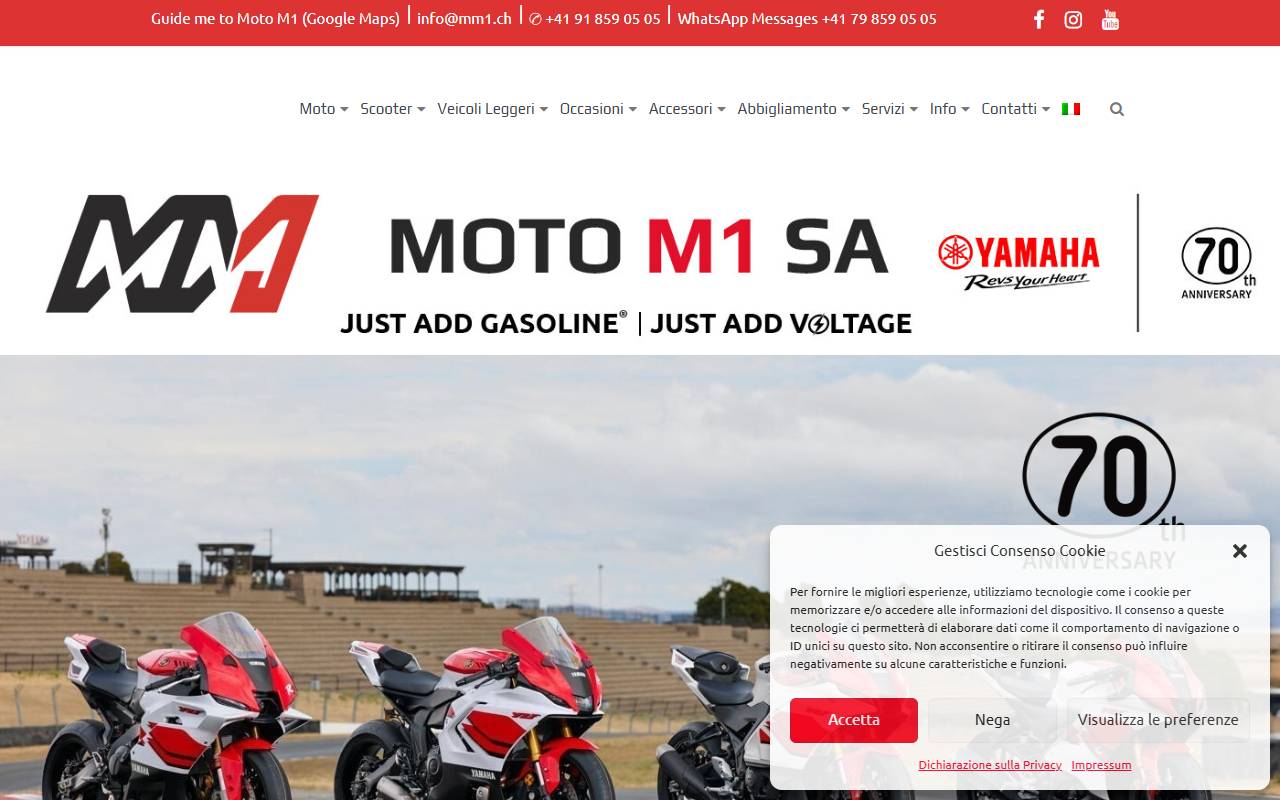 Anteprima del sito: Moto M1 SA