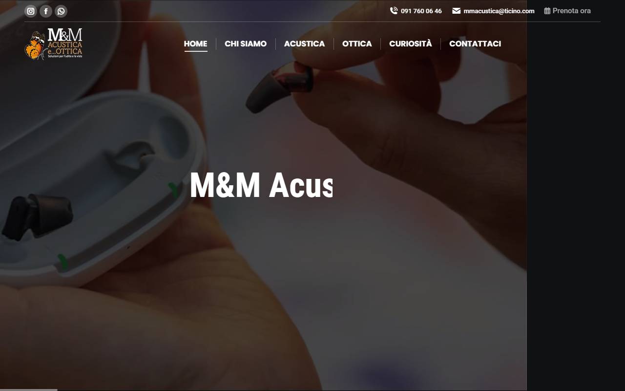 Anteprima del sito: M & M Acustica SA